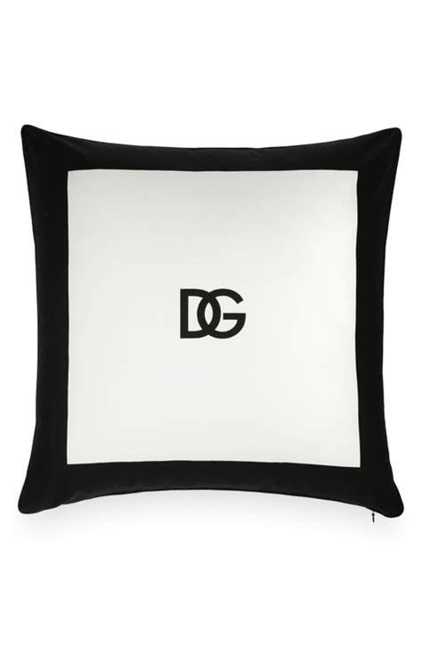 Dolce&Gabbana D&G Logo Cotton Gabardine Accent Pillow.